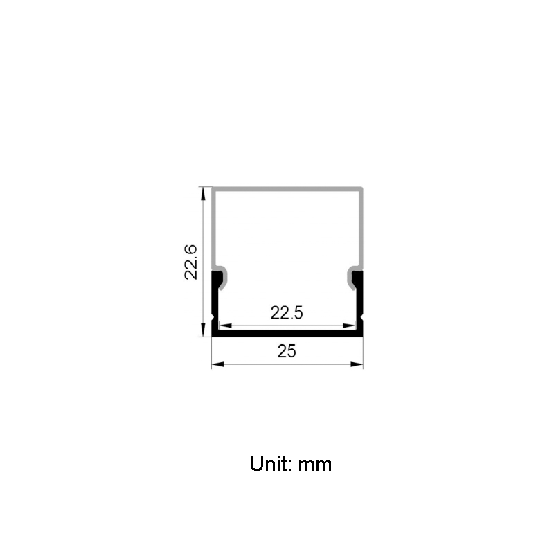 LED Channel With Square PC Light Diffuser For 20mm 5050 LED Strip Light LED Channel With Square PC Light Diffuser For 20mm 5050 LED Strip Light